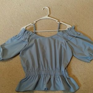 Light blue off shoulder top
